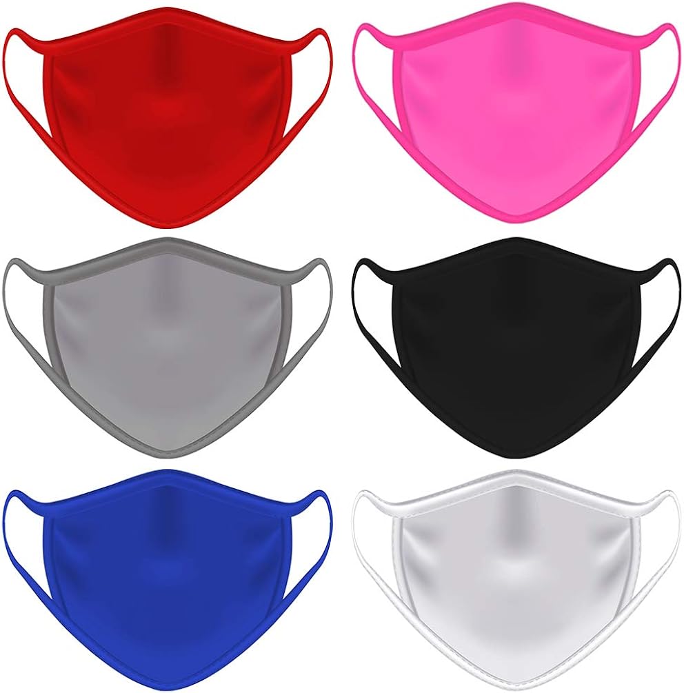 Contraband Sports 13019 Sport Face Cover/Sport Mask - Nylon/Spandex Washable & Breathable - 6 Colors - (SOLD AS A SET) (SET3 6pk, OSFA): Clothing