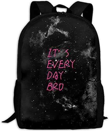 IT'S Everyday Bro Pink Fashion Backpack College School Laptop Bag Daypack Travel Shoulder Bag For Unisex White