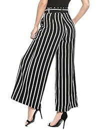 SE MIU, pantalón palazzo, capri, a rayas, pierna ancha, cintura alta, suelto, muy cómodo, para dama