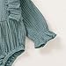 Infant Blue Romper Baby Girl Cotton Linen Long Sleeve Solid Romper Baby Clothes Girl 0-3 Months