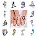 24 Mermaid Temporary Tattoos | Best For Party Supplies | Birthday Parties | Under The Sea Parties | Party Favors And Decorations | Metallic Tattoos For Girls | By John and Judy