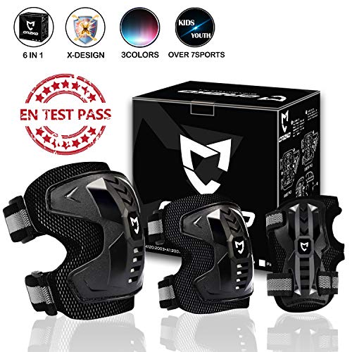 image for CRZKO Kids/Youth Protective Gear, Knee Pads and Elbow Pads with Wrist 