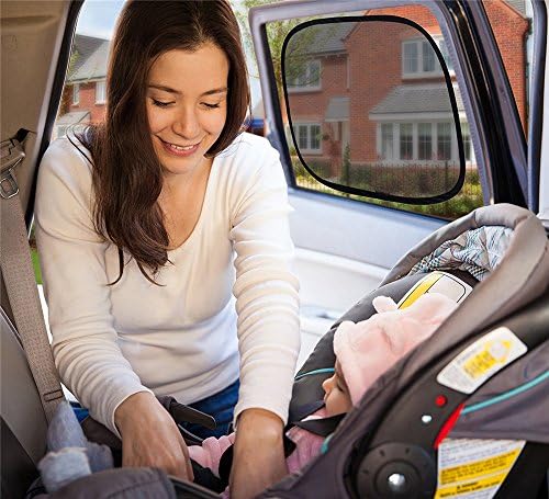 Car Side Windshield Sun Shade (4 Pack) | Protects Your Baby and Older Kids Blocks 97% of Harmful UV Rays, Fits All (99%) Cars Most SUVs