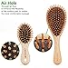 CHOSIN Wooden Paddle Hair Brush + Mini Travel Brush Natural Wood Bristles Detangling Hairbrush for Women Mens and Kids Removing Knots Smoothing Hair and Improve Hair Texture