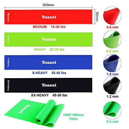 Yoassi-41-Fitnessbaender-Set-Loop-Terra-Band-Theraband-Widerstandsbaender-Resistance-Bands-Lang-Fitnessband-Gummi-Trainingsband-fuer-Aufwaermen-Pilates-Yoga-Crossfit-Muskelaufbau