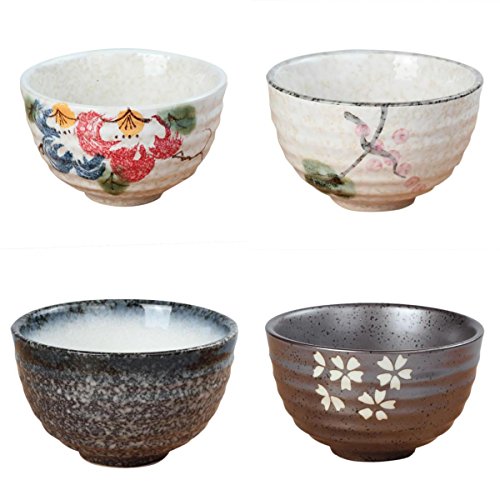Dovewill 4Pcs Tea Ceremony Matcha Bowl Green Tea Powder Ceramic Teaware Accessory