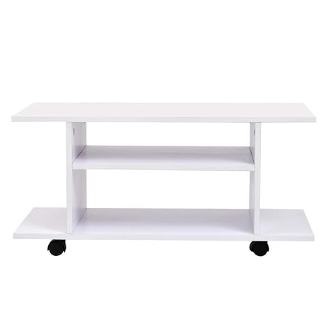 Homcom Modern Tv Cabinet Stand Storage Shelves Table Mobile