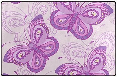 INGBAGS Super Soft Modern Butterfly Area Rugs Living Room Carpet Bedroom Rug for Children Play Solid Home Decorator Floor Rug and Carpets 31 x 20 Inch