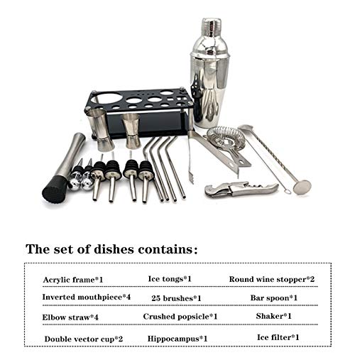 LTJX Cocktail Set, 20-Teiliges Bar Set Cocktail mit Ständer,SS304 Edelstahl Premium Bartending Set für zu Hause,Bar… – Bild 6