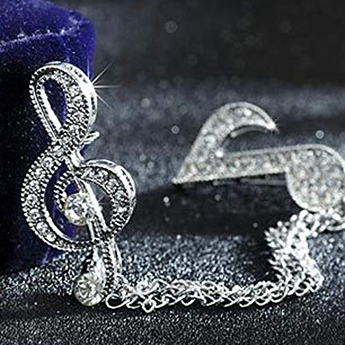 Huture 2 Pack Men's Music Note Mark Brooch Lapel Pin Badge Hanging Chains Collar Brooches Pin for Career Suit Tuxedo of Shirts Tie Hat Scarf for Boyfriend Father Birthday Gold/Silver