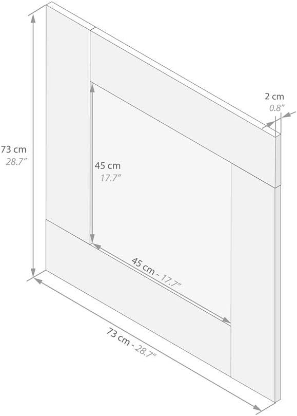 Mobili Fiver, Square Wall-Mounted Mirror, Evolution, Grey Concrete, Laminate-Finished/Glass, Made in Italy: Furniture & Decor