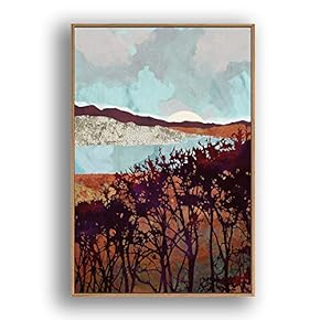 Framed Canvas Home Artwork Decoration Nordic Style Scenery Canvas Wall Art for Living Room, Bedroom - 16x24 inches