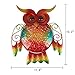 HONGLAND Metal Owl Wall Decor Indoor Wall Art Sculpture Outdoor Hanging Glass Decorations for Home Garden