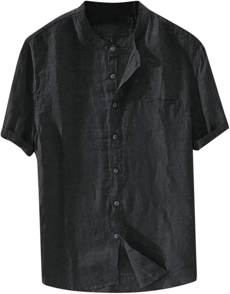 Men Imakcc Mens Linen Henley Shirt 