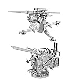 MOTU 2pcs 3D Metal Nano Puzzle US Anti-Aircraft 40mm Twin Gun + German 88mm Flak Gun Model Kits W21103-04 DIY 3D Laser Cut Jigsaw Toys For Audit