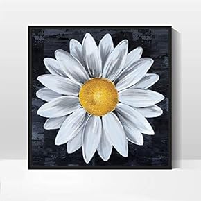 Framed Canvas Wall Art for Living Room, Bedroom Daisy Theme Canvas Prints for Home Decoration Ready to Hang - 16x16 inches