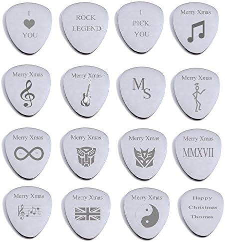 Plectrum Engraved~Guitar Pick hand Engraved Plectrum with Pouch