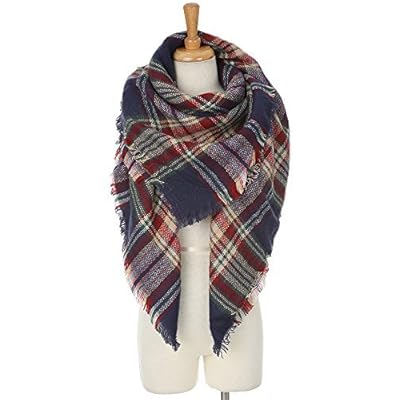 Womens Plaid Blanket Scarf Winter Soft Tassel Scarfs Gorgeous Wrap Shawl By Chuanqi Womens Plaid Blanket Scarf Winter Soft Tassel Scarfs Gorgeous Wrap Shawl By Chuanqi