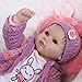 Nicery Reborn Baby Doll Soft Simulation Silicone Vinyl 18inch 45cm Lifelike Boy Girl Toy Red Pillow Eyes Open