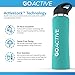 GO Active Insulated Water Bottle with Straw. Stainless Steel Double Wall Sport Bottle Keeps ice Cubes Over 24 Hours! (Aqua, 32 oz)