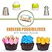 KESTILOS Cake Decorating Nozzle Set, Stainless Steel Russian Piping Tips Plus 2 Sphere Balls, 2 Couplers and 5 Disposable Pastry Bags to Make Icing Decorations