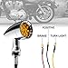 Senkauto Yellow CNC Motorcycle Bullet LED Turn Signal Lights Blinker Indicator Front Rear Tail Light for Harley Honda Yamaha Suzuki (Yellow Light, Chrome)