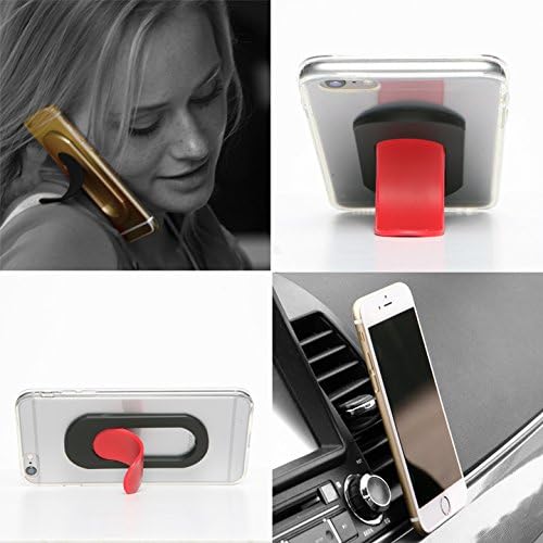 iTongue Car Mount Holder, Smart Phone Stand For Any Phone, I-Series Red Tougue-Black Sleeve