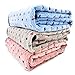 PAWZ Road Pet Dog Blanket Fluffy Fleece Fabric Soft and Cute Warm Dot Print Blanket Washable for Cats and Dogs Blue L:140 * 100cm