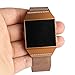 hooroor Bling Bands Compatible with Fitbit Ionic Smart Watch for Women Men, Fully Magnetic Closure Clasp Milanese Mesh Loop Stainless Steel Metal Replacement Bracelet Wristbands (Burnt Orange, Small)