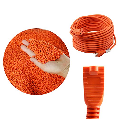 EPICORD 16/3 Vinyl Outdoor long Extension Cord 3 prong Heavy Duty for Indoor and Outdoor (50 Feet Orange)