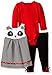 Nannette Girls' Baby-Newborn Panda Jumper Set with Creeper and Matching Legging, Black, 6-9 Months