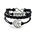CAETLE ® Women Girl Love Lover Tree Infinity Knit Leather Rope Chain Charm Bracelet
