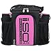 Isolator Fitness 3 Meal ISOBAG Meal Prep Management Insulated Lunch Bag Cooler with Stackable Meal Prep Containers, ISOBricks, and Strap - MADE IN USA (Black/Pink Accent)