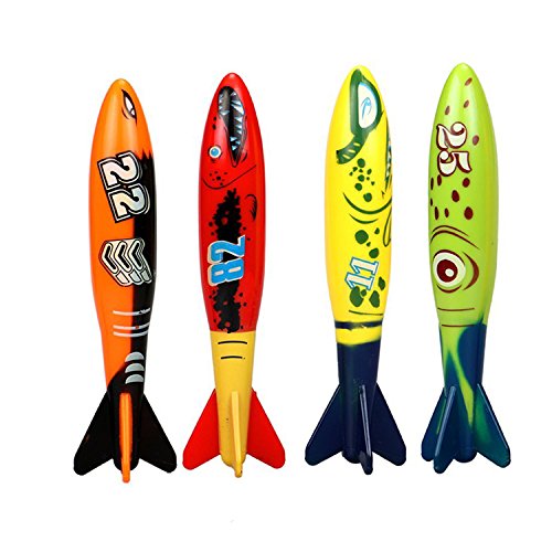 Fayoo 23 Pack Underwater Swimming/Diving Pool Toy Rings(4 Pcs), Toypedo Bandits(4 Pcs), Diving Sticks(3 Pcs) with Under Water Treasures (12 Pcs) Gift Set Bundle, Ages 3+