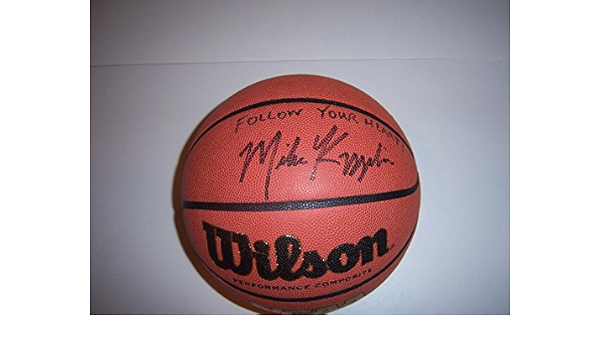 coach k autographed basketball