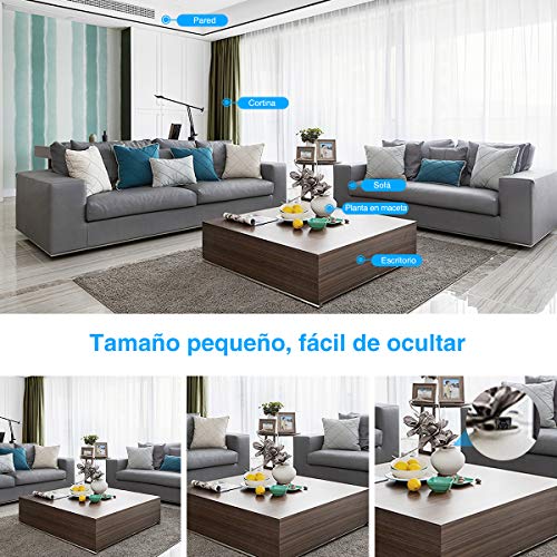 Mini-Cmara-Espa-Oculta-Mini-Cmara-de-Vigilancia-con-Tarjeta-SD-de-8GB-1080P-HD-Grabadora-de-Video-Porttil-Camaras-de-Seguridad-con-Deteccin-de-Movimiento-IR-Visin-Nocturna-Non-WiFi