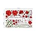 decalmile Red Rose Removable Wall Stickers Removable Flower Wall Decals Bedroom Living Room Wall Art Decor
