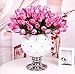 10PCS Wedding Decor PU Tulip Artificial Wedding Home Design Bouquet Flowers (darkpink)