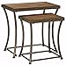 Ashley Furniture Signature Design - Nesting End Table Set - Rustic Mix of Metal and Wood - Vintage Casual - Set of 2 - Light Brown
