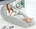 AngQi 65-inch Full Body Support Pillow with Washable Jersey Cover, U Shaped Pregnancy Pillow Maternity Pillow, Gray