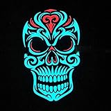 Halloween Mask,Sound Reactive LED Mask Sound Activated for Festival,Party,Carnivals,Dance Ball,Masquerades,Cosplay DJ Mask(Skull)