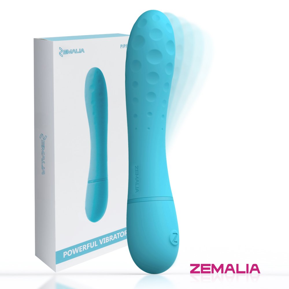 ZEMALIA Pippa Silikon Dildo Klitoris Vibrator für sie,Klitoris Sauger Vibratoren mit 7 Vibrationsmodi,360 ° Biegbares Ultra Weich Silikon,Wasserdicht sexspielzeug für frauen und paare,hell blau