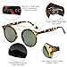 SojoS Classic Mens Womens Double Metal Bridge Round Sunglasses SJ2024 With Demi Frame/G15 Lens
