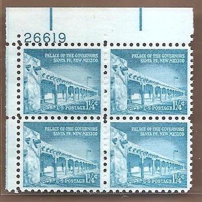 Stamps, U.S. Palace Of The Governors, Santa Fe, N.M., Sc.1032, MNH-VF, Block