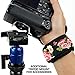 USA GEAR DualGRIP Professional Grip Camera Hand Strap with Neoprene Design and Metal Plate - Compatible with Canon, Fujifilm, Nikon, Sony, and More DSLR, Mirrorless, Point & Shoot Cameras (Floral)