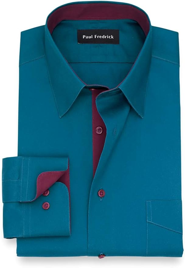 Paul Fredrick Men's Classic Fit NonIron Cotton Solid Dress Shirt at