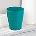 mDesign Plastic Slim Round Small 1.25 Gallon Trash Can, Wastebasket, Garbage Container Bin for Bathroom, Bedroom, Kitchen, Home Office, and Kids Room Waste Use - Teal Blue