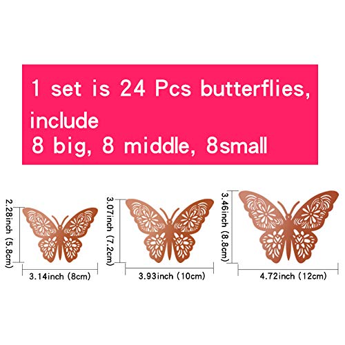 Download 24 Pcs 3d Butterfly Wall Decor Butterfly Wall Stickers Butterfly Wall Decals Removable Stickers For Walls Kids Room Home Decals Girl Room Decor Party Wedding Decor Rose Gold Pricepulse