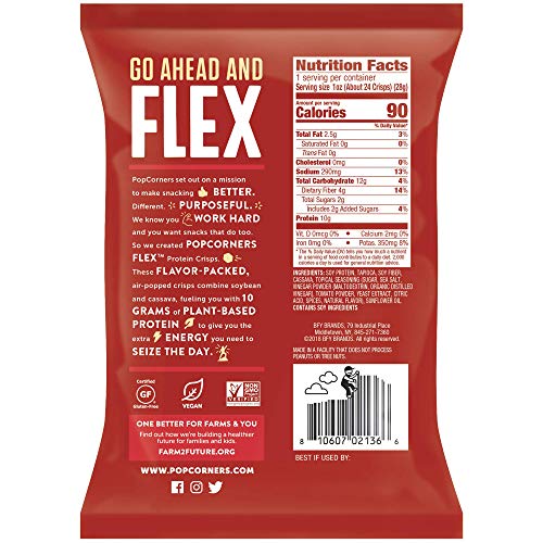 Popcorners Flex Barbecue Protein Chips, PlantBased Protein, Vegan, GlutenFree Snacks, 1 Ounce
