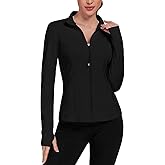 VUTRU Women's Lightweight Running Jackets Full Zip Workout Jacket Slim Fit Yoga Athletic Tops With Pockets
